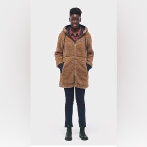 Patagonia Dusty Mesa Parka Tan Fleece Hooded Teddy Jacket